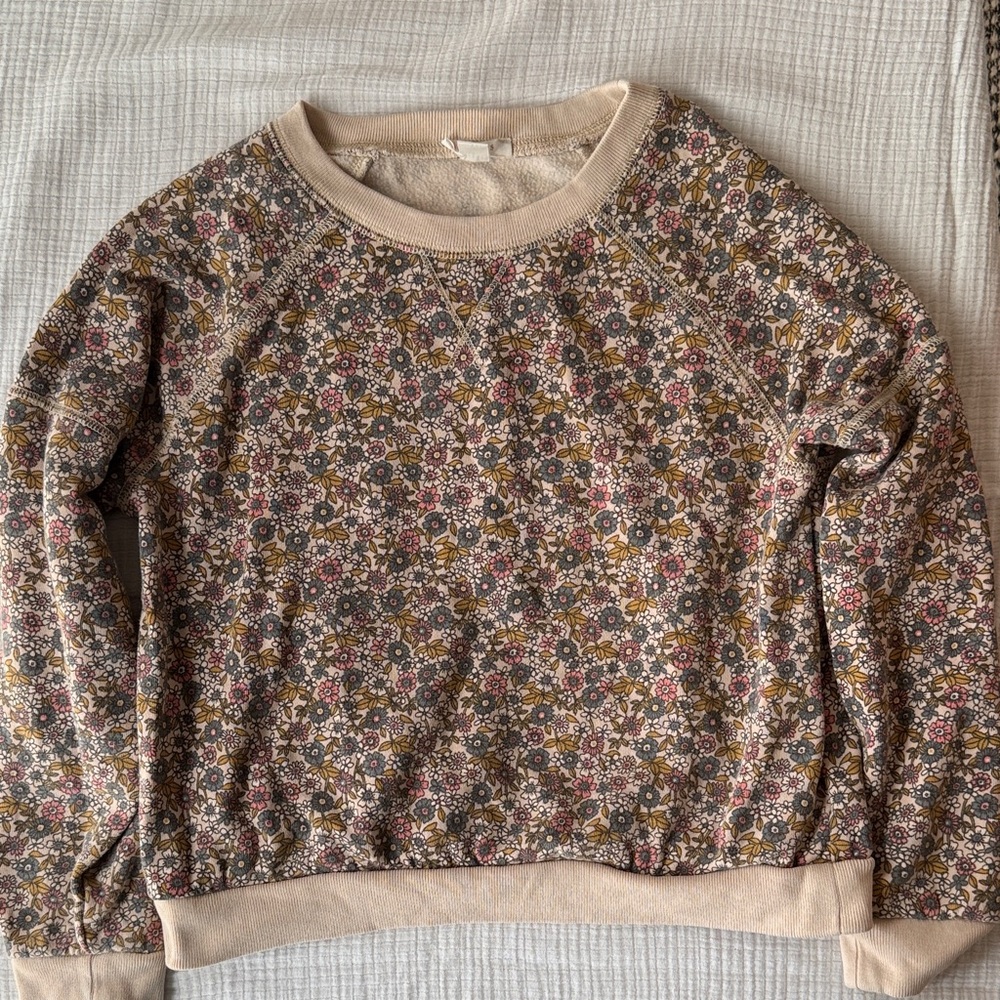 Crewcuts Floral Print Girls Sweatshirt youth  size large